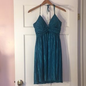 Wavy, Teal, Short formal dress